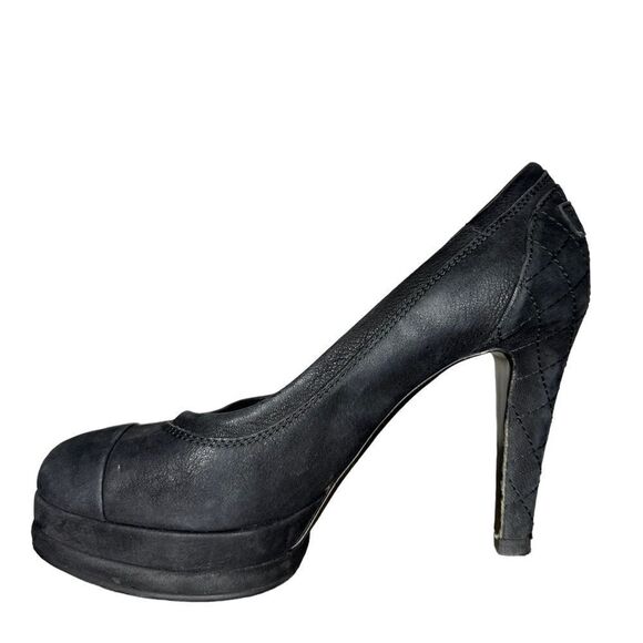 Chanel 2012 Quilted Pattern Pumps Black Heels sz 6.5 - Picture 10 of 16